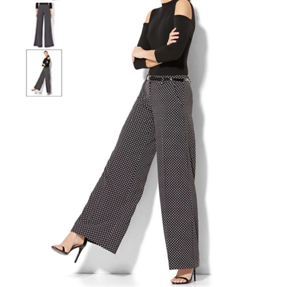 PALAZZO PANT - POLKA-DOT PRINT - 7TH AVENUE